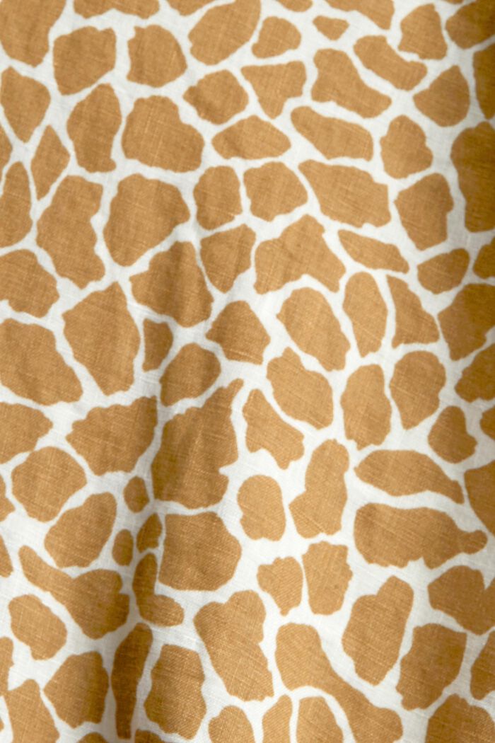 Wzorzysta lniana bluzka, OLIVE, detail image number 4
