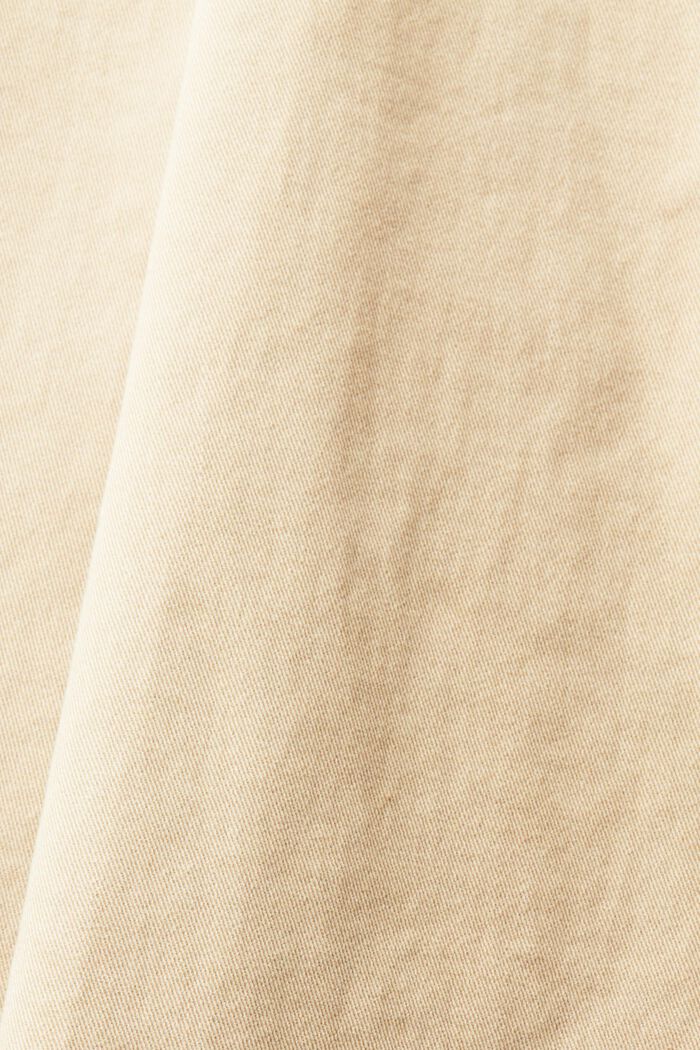 Sukienka midi na szelkach z bawełnianego twillu, BEIGE, detail image number 4