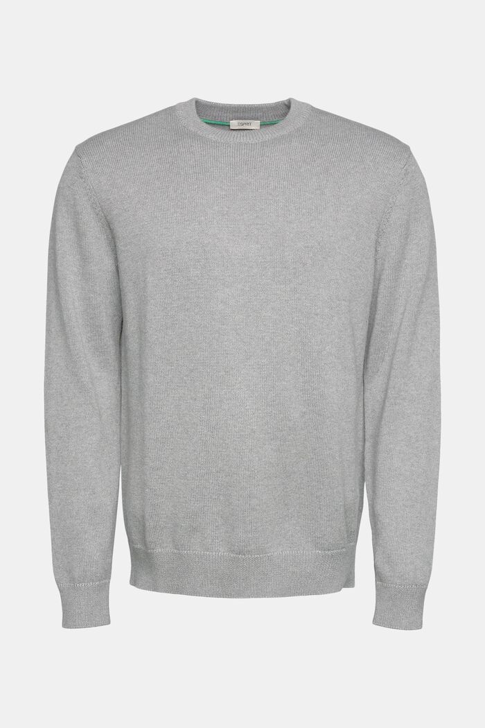 Dzianinowy sweter z ekologicznej bawełny, MEDIUM GREY, detail image number 2