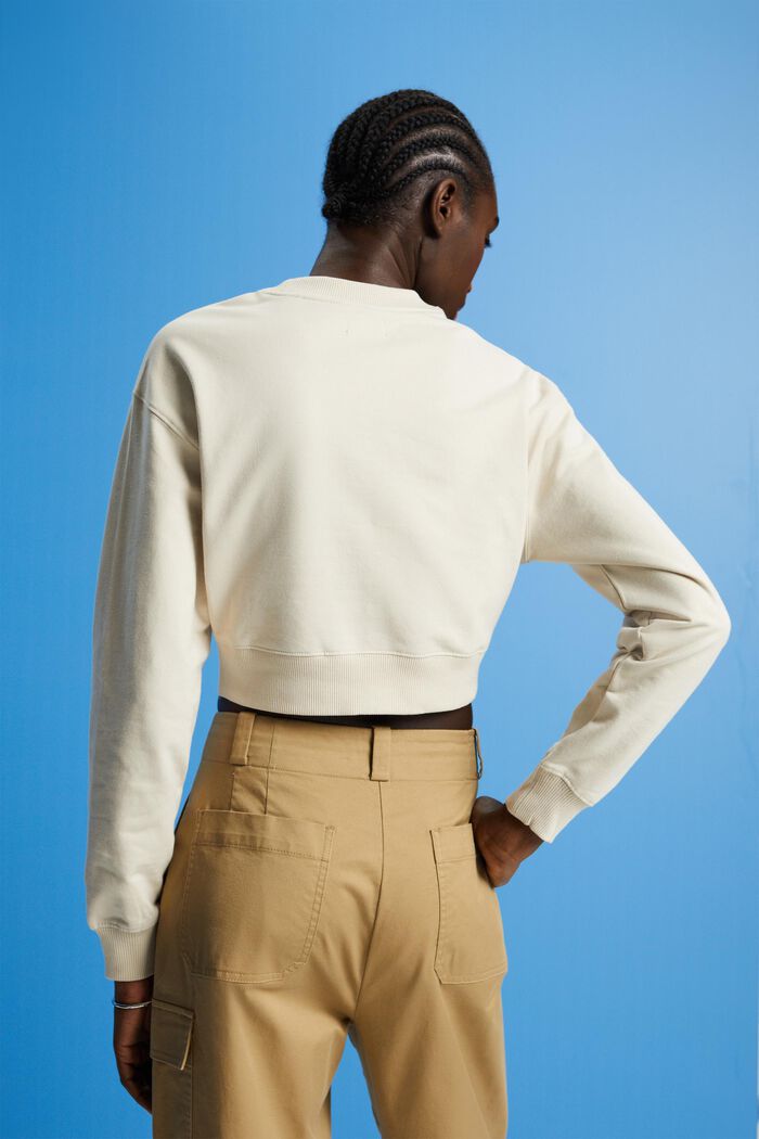 Skrócona bluza z wiązaniem, LIGHT TAUPE, detail image number 3