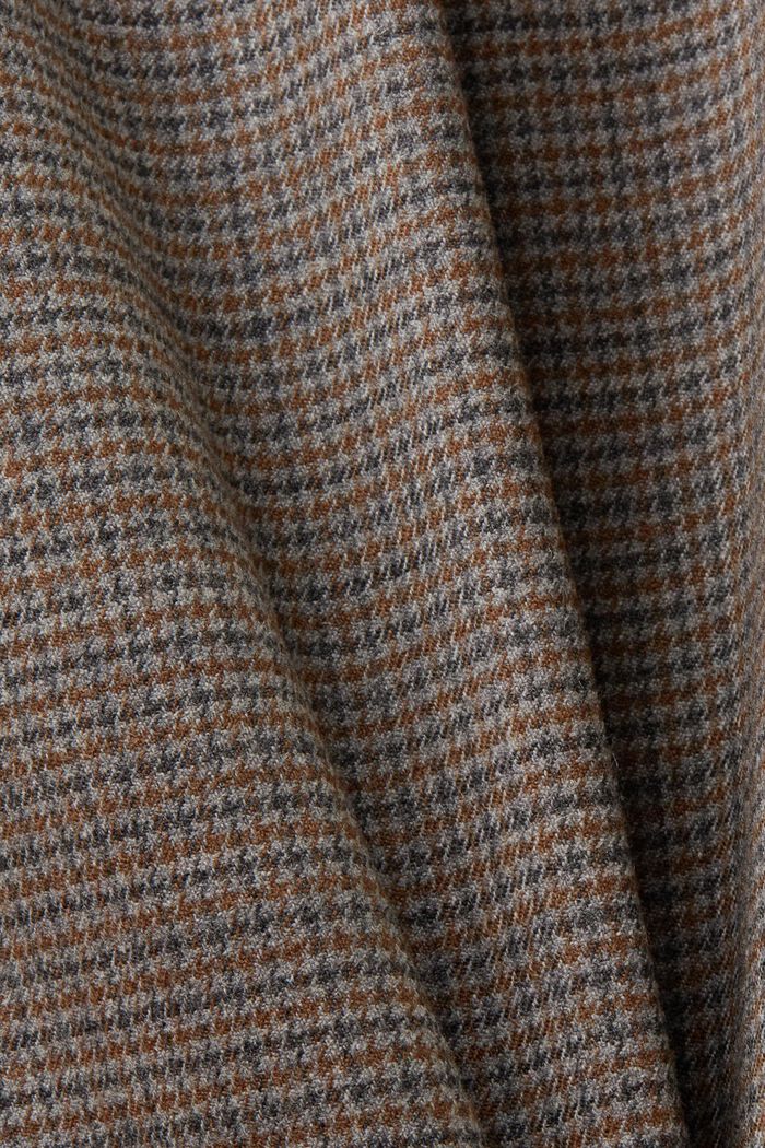 Wełniane spodnie w pepitkę, BROWN GREY, detail image number 6