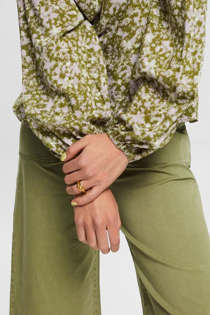 Wzorzyste bluzka, LENZING™ ECOVERO™, OLIVE, detail image number 2