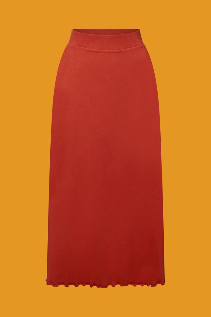 Spódnica midi z dżerseju, bawełna ekologiczna, TERRACOTTA, detail image number 6