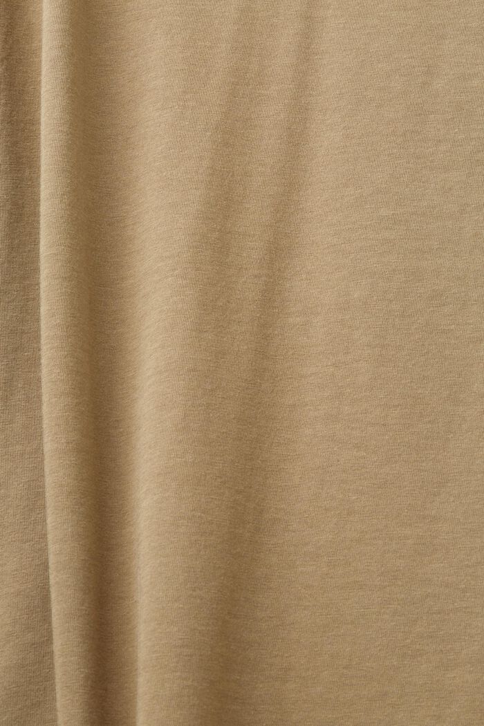T-shirt z okrągłym dekoltem, 100% bawełny, KHAKI GREEN, detail image number 5