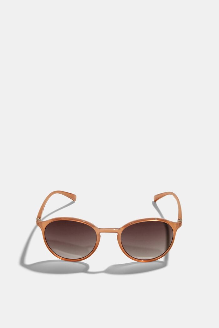 Okrągłe okulary przeciwsłoneczne, oprawki z tworzywa sztucznego, BEIGE, detail image number 0