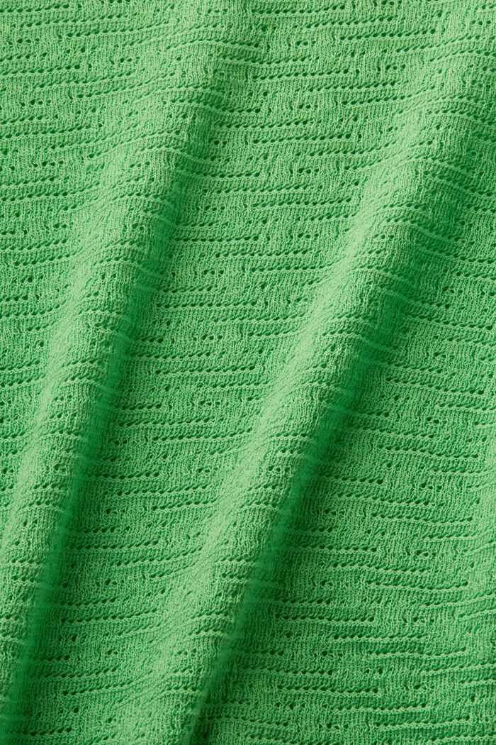 Sweter pointelle z krótkim rękawem, CITRUS GREEN, detail image number 4
