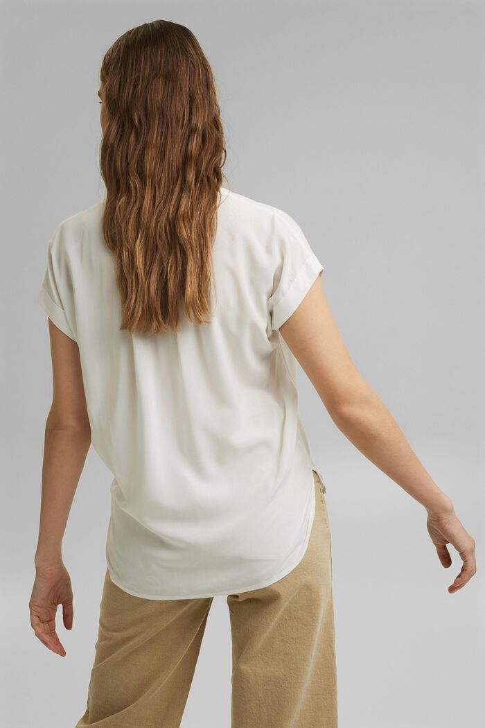Bluzkowy top z przędzy LENZING™ ECOVERO™, OFF WHITE, detail image number 3