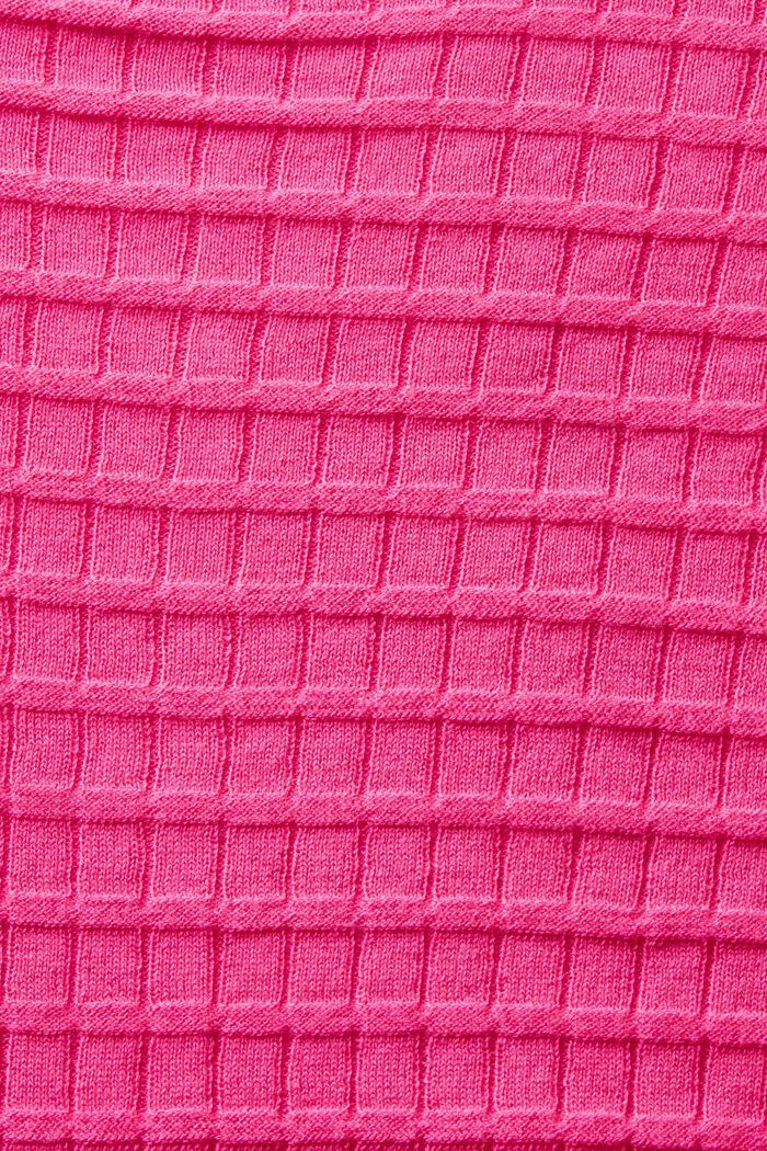 Sweter z fakturowanej dzianiny, PINK FUCHSIA, detail image number 4