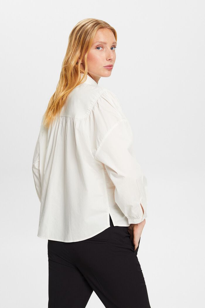 Bluzka z popeliny, 100% bawełny, OFF WHITE, detail image number 1