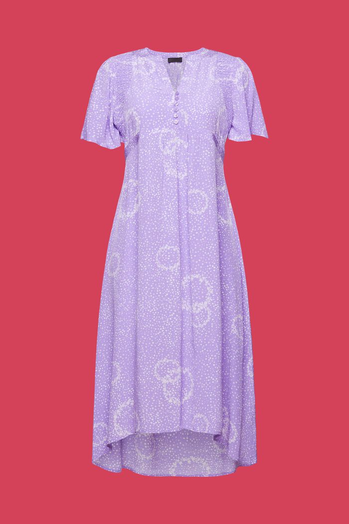 Sukienka midi z nadrukiem i tasiemkami z tyłu, PURPLE, detail image number 6