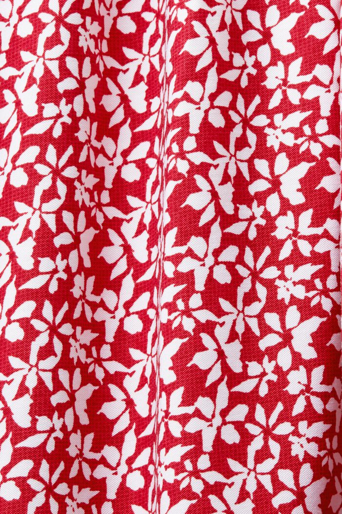 Marszczona, prosto skrojona sukienka midi, DARK RED, detail image number 4
