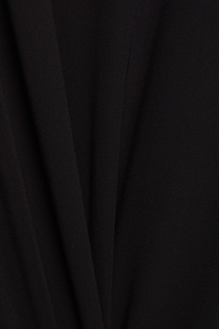 Sukienka mini z dekoltem w serek z szyfonu, BLACK, detail image number 4