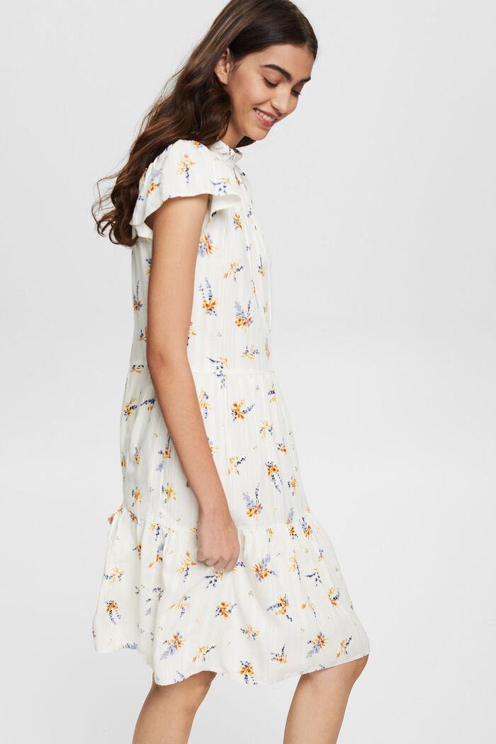 Sukienka z kwiatowym wzorem, LENZING™ ECOVERO™, OFF WHITE, detail image number 5