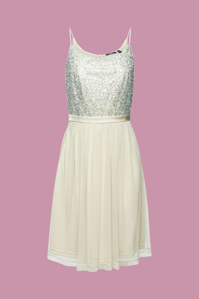 Sukienka mini z siateczki z cekinowym topem, CHAMPAIGN, detail image number 7