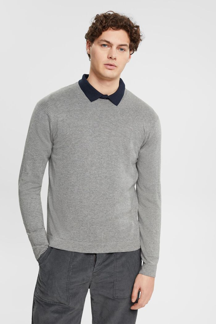 Sweter z cienkiej dzianiny, GREY, detail image number 0