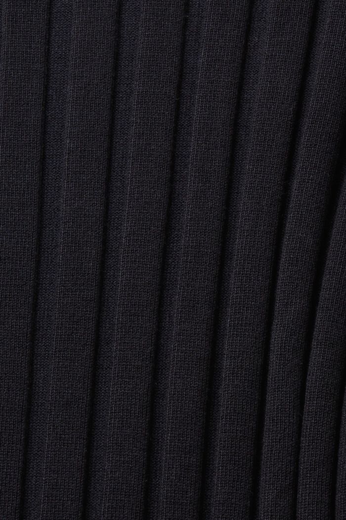 Sweter z prążkowanej dzianiny, BLACK, detail image number 5