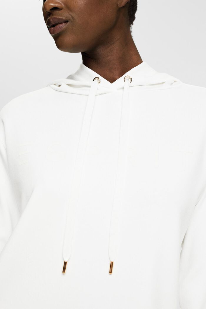 Bluza z kapturem z logo, z mieszanki z modalem, OFF WHITE, detail image number 0