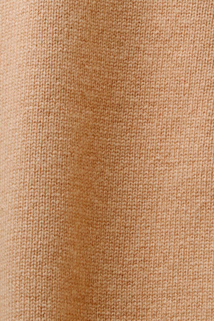 Sweter z kapturem z mieszanki bawełnianej, BEIGE, detail image number 4