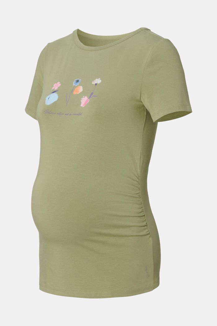 T-shirt z nadrukiem, bawełna organiczna, REAL OLIVE, detail image number 4