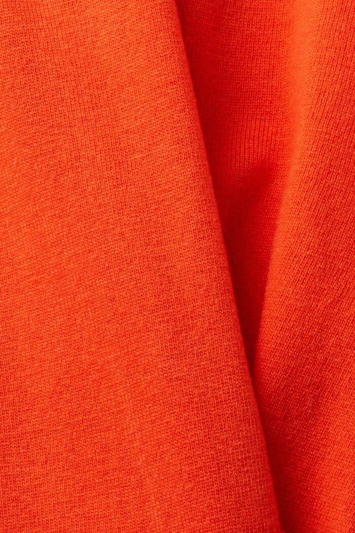 Dzianinowy sweter z krótkim rękawem, ORANGE RED, detail image number 4