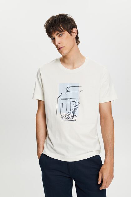 T-shirt z nadrukiem z przodu, 100% bawełny
