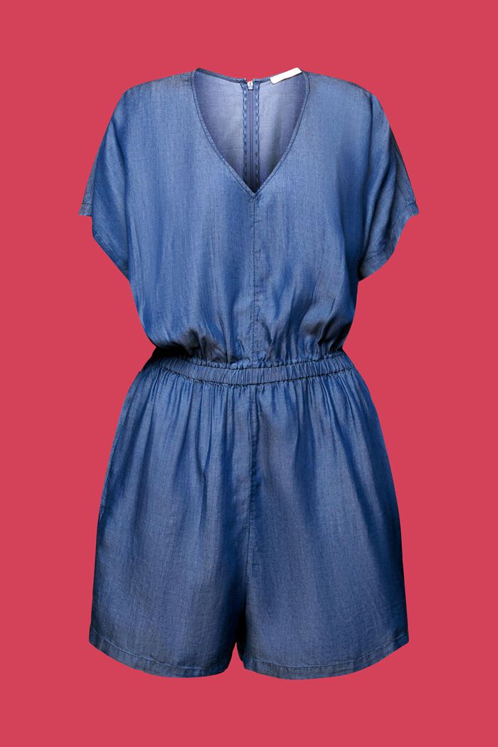 Krótki kombinezon w dżinsowym stylu, TENCEL™, BLUE MEDIUM WASHED, detail image number 5