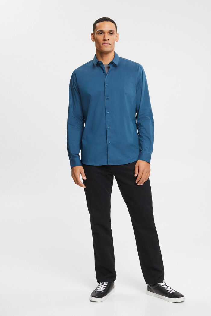 Koszula, fason slim fit, PETROL BLUE, detail image number 4