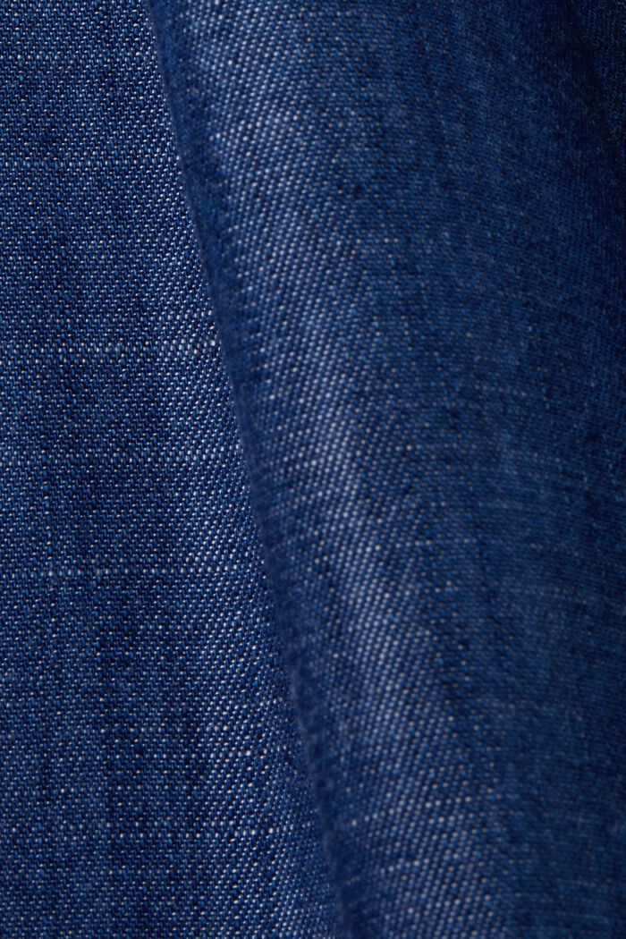 Spodnie z szerokimi nogawkami i paskiem w talii, BLUE DARK WASHED, detail image number 6