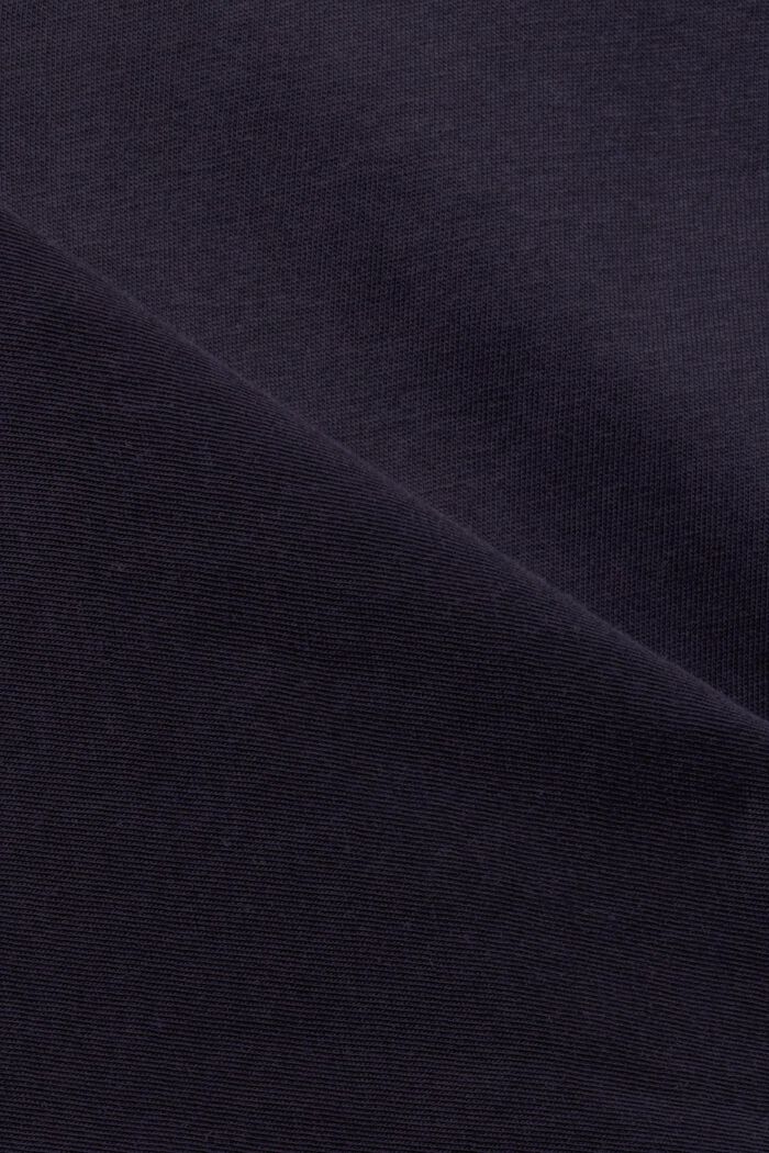 Bawełniany t-shirt z nadrukiem na przodzie, NAVY, detail image number 4