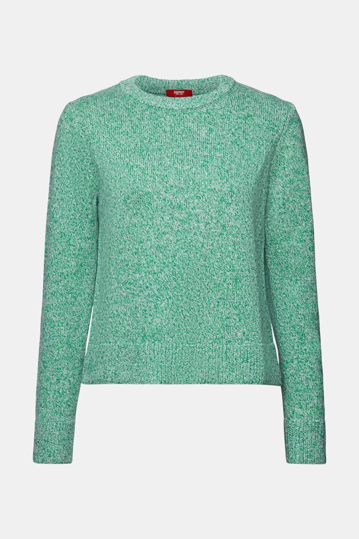 Sweter z okrągłym dekoltem, mieszanka z wełną, GREEN, detail image number 6