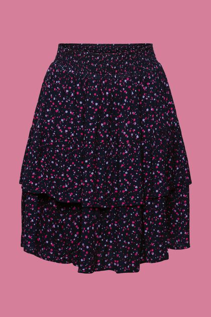 Fakturowana, kwiatowa spódnica mini