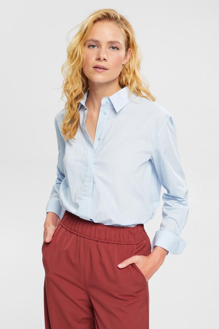 Bluzka koszulowa oversize, LIGHT BLUE, detail image number 0