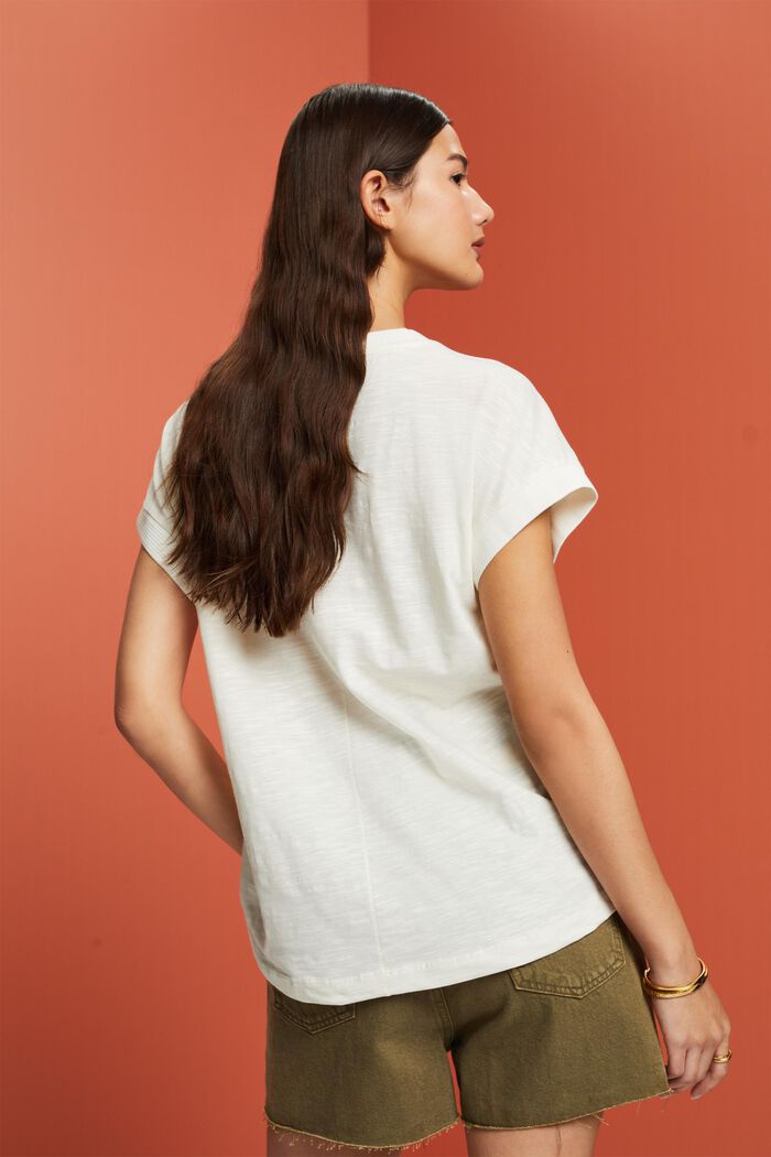 T-shirt z szydełkowym przodem, OFF WHITE, detail image number 3