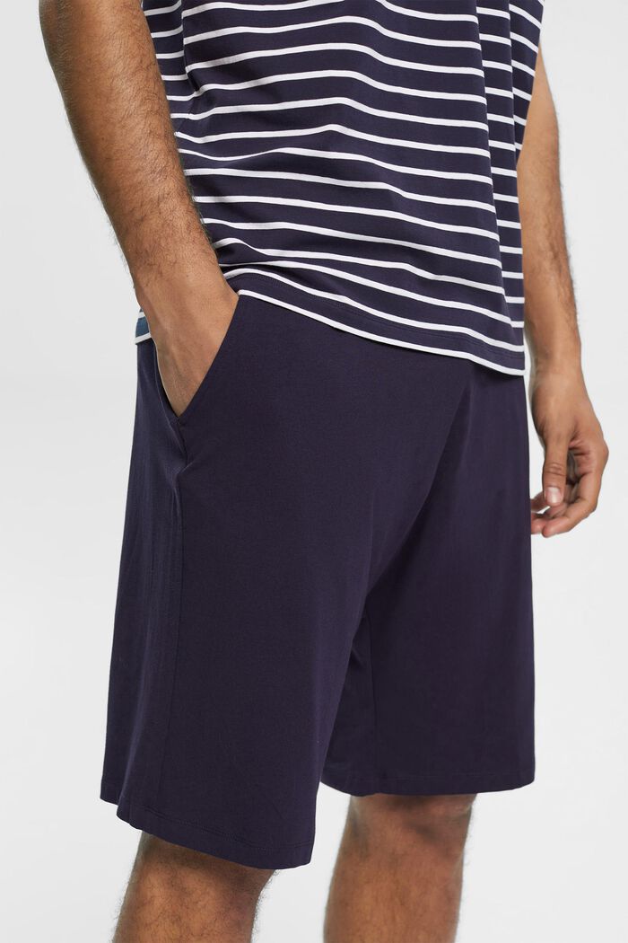 Jerseyowa piżama z szortami, NAVY, detail image number 2