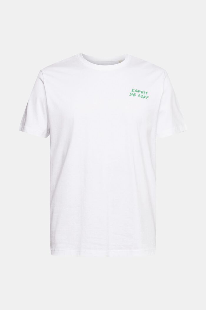 T-shirt z dżerseju z haftowanym logo, WHITE, detail image number 6