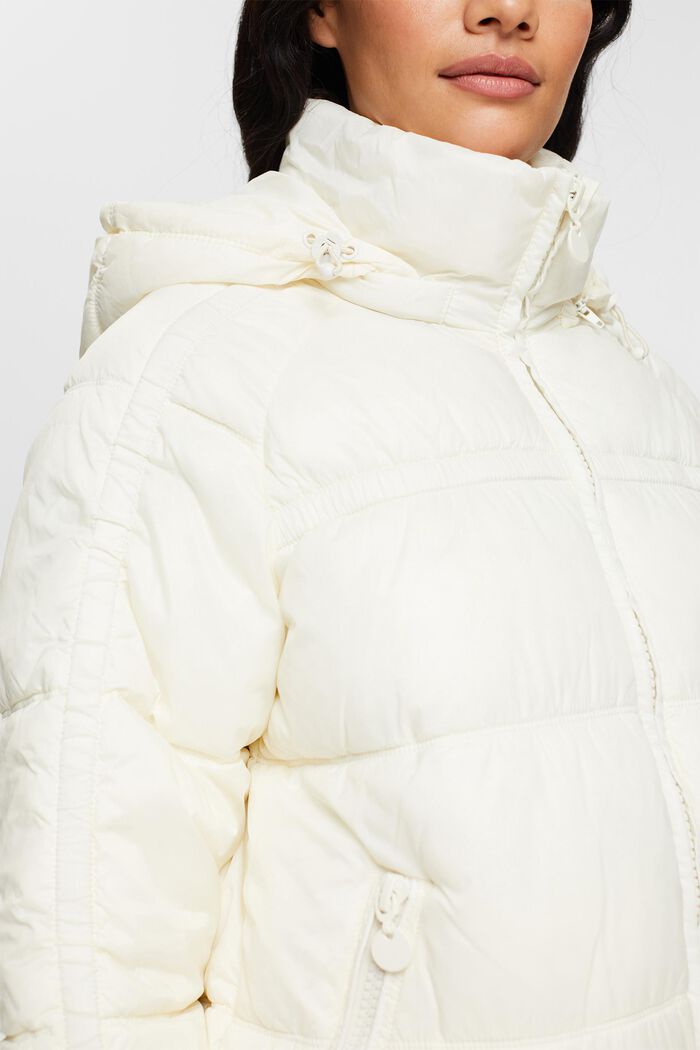 Pikowana kurtka z odpinanym kapturem, OFF WHITE, detail image number 0
