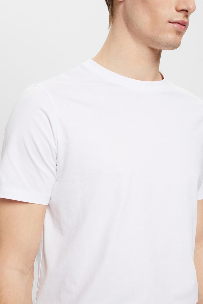T-shirt z okrągłym dekoltem z dżerseju, WHITE, detail image number 2