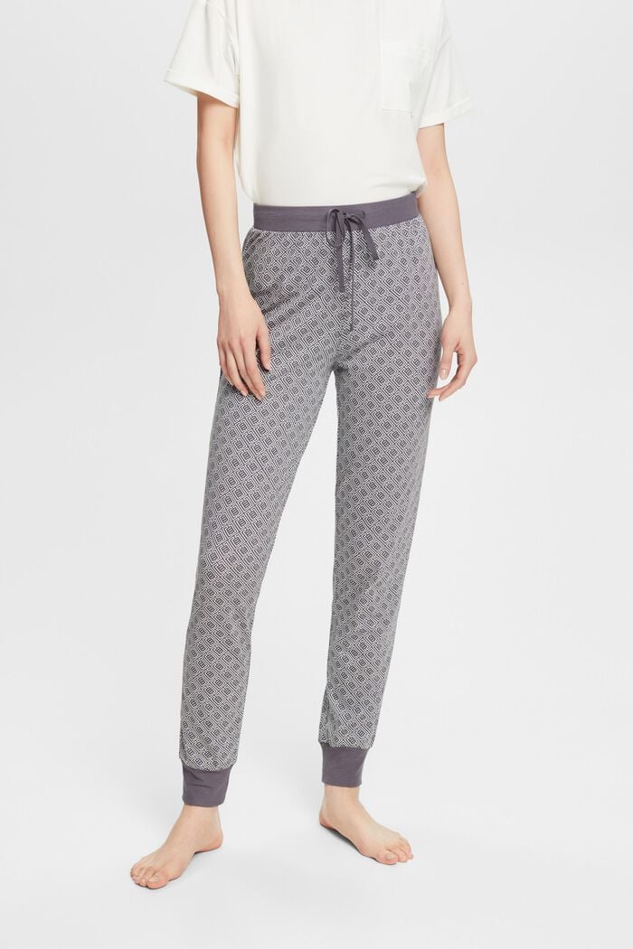 Dżersejowe spodnie od piżamy z nadrukiem, DARK GREY, detail image number 0
