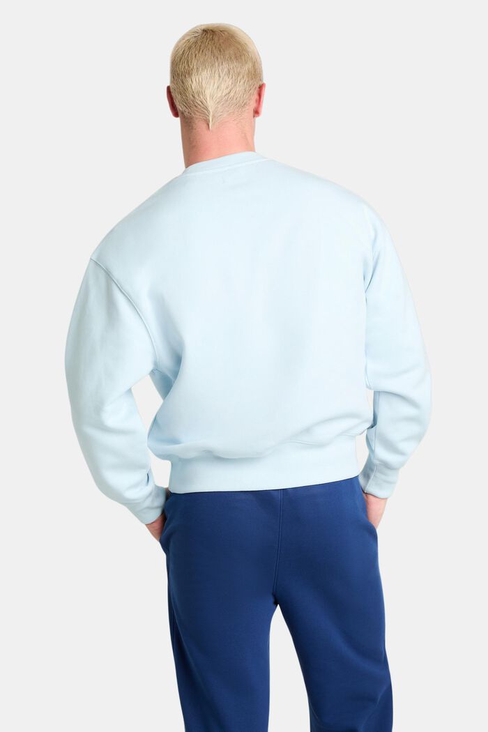 Bluza unisex z logo z bawełnianego polaru, PASTEL BLUE, detail image number 3