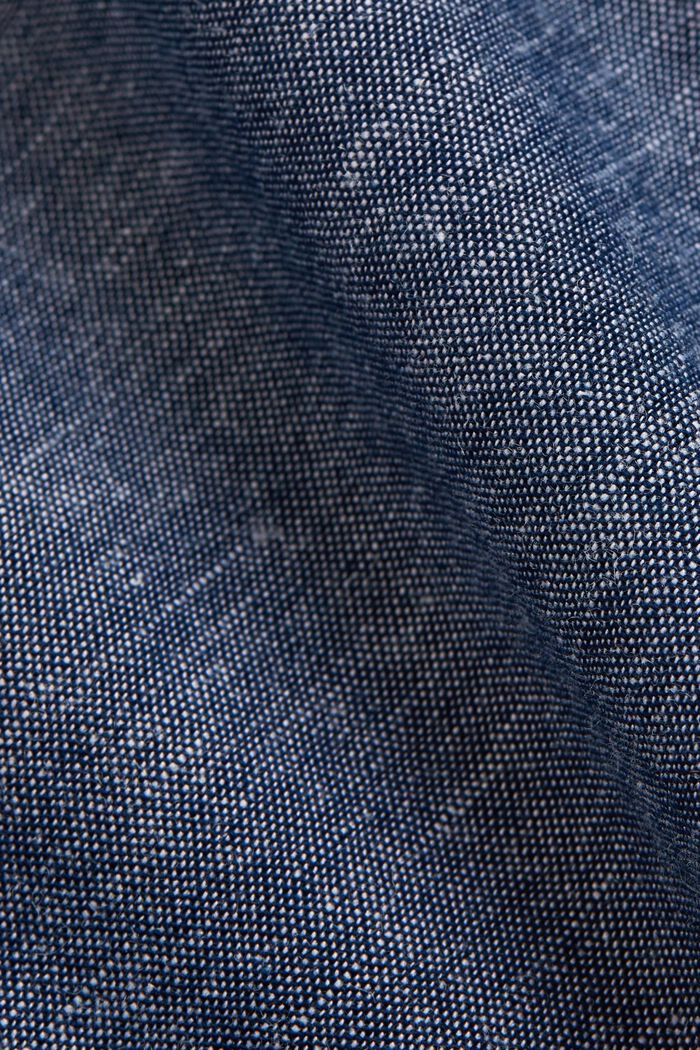 Len/ bawełna organiczna: koszula z krótkim rękawem, NAVY, detail image number 4