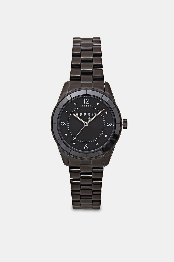 Zegarek ze stali szlachetnej z dzieloną bransoletką, BLACK, detail image number 0