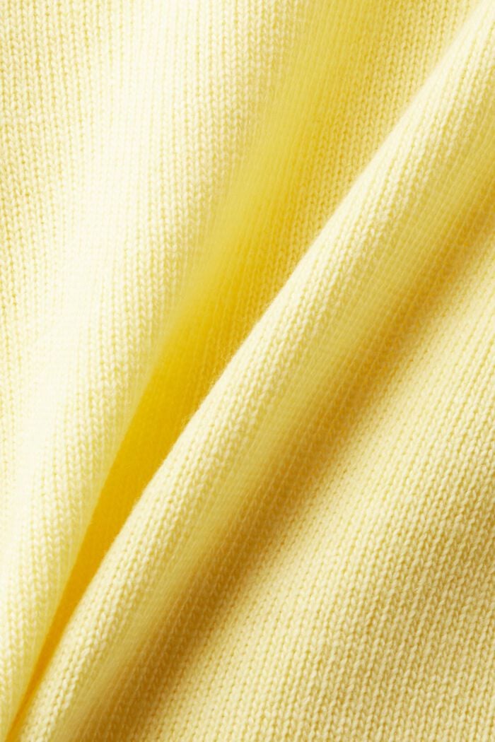 Sweter z dekoltem w serek z mieszanki wełny i kaszmiru, LIME YELLOW, detail image number 4