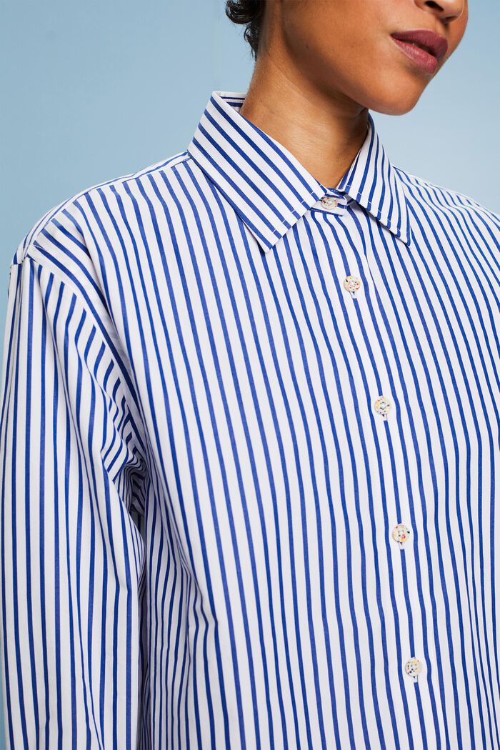 Koszula w paski z popeliny, BRIGHT BLUE, detail image number 3