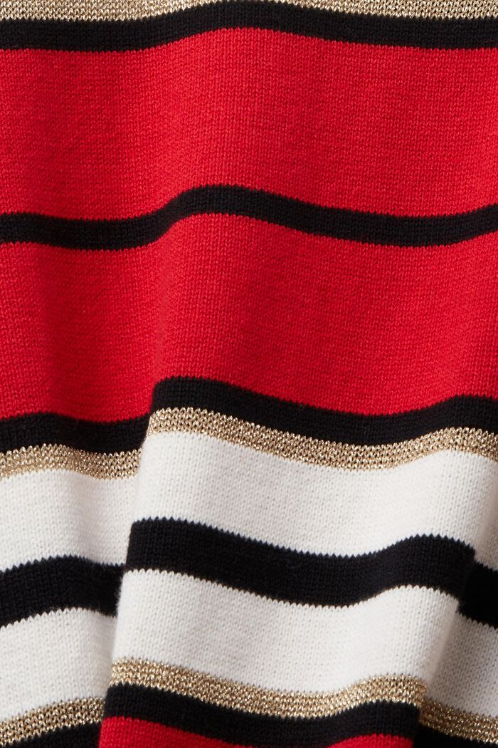 Sweter w paski z kaszmirem, RED, detail image number 5