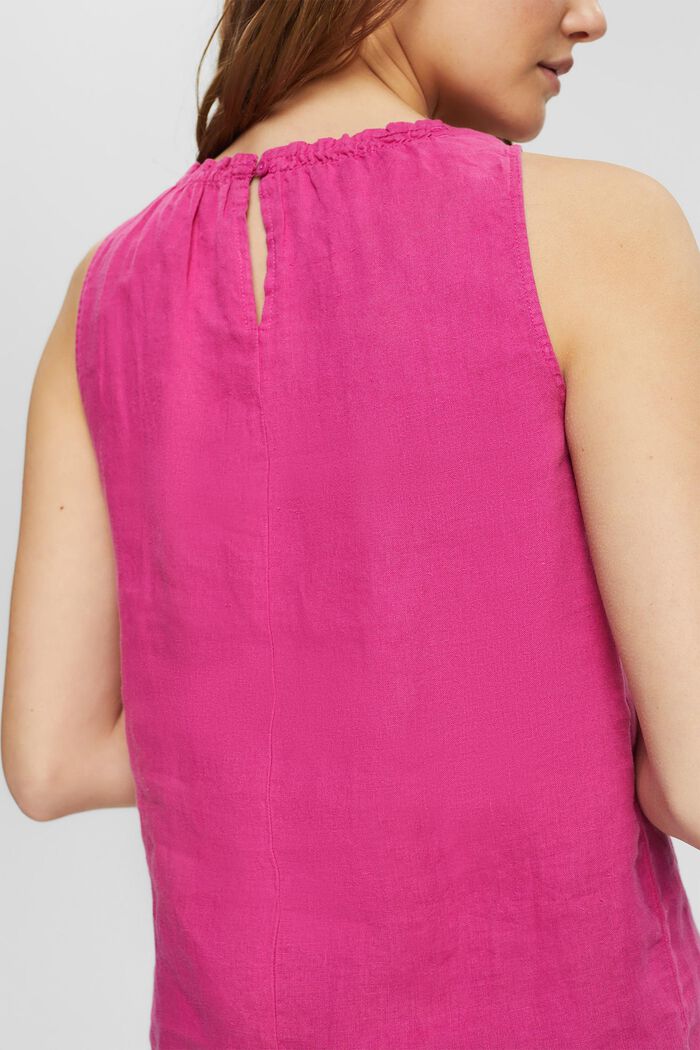Top w 100% z lnu, PINK FUCHSIA, detail image number 0
