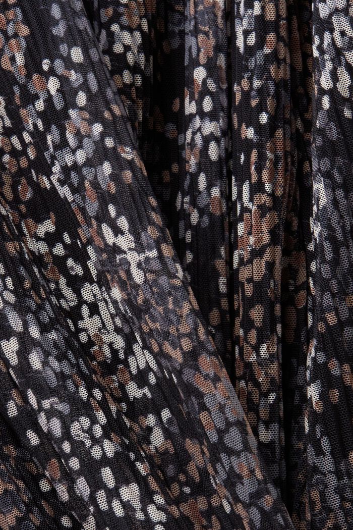 Wzorzysta i plisowana sukienka z siateczki, BLACK, detail image number 5