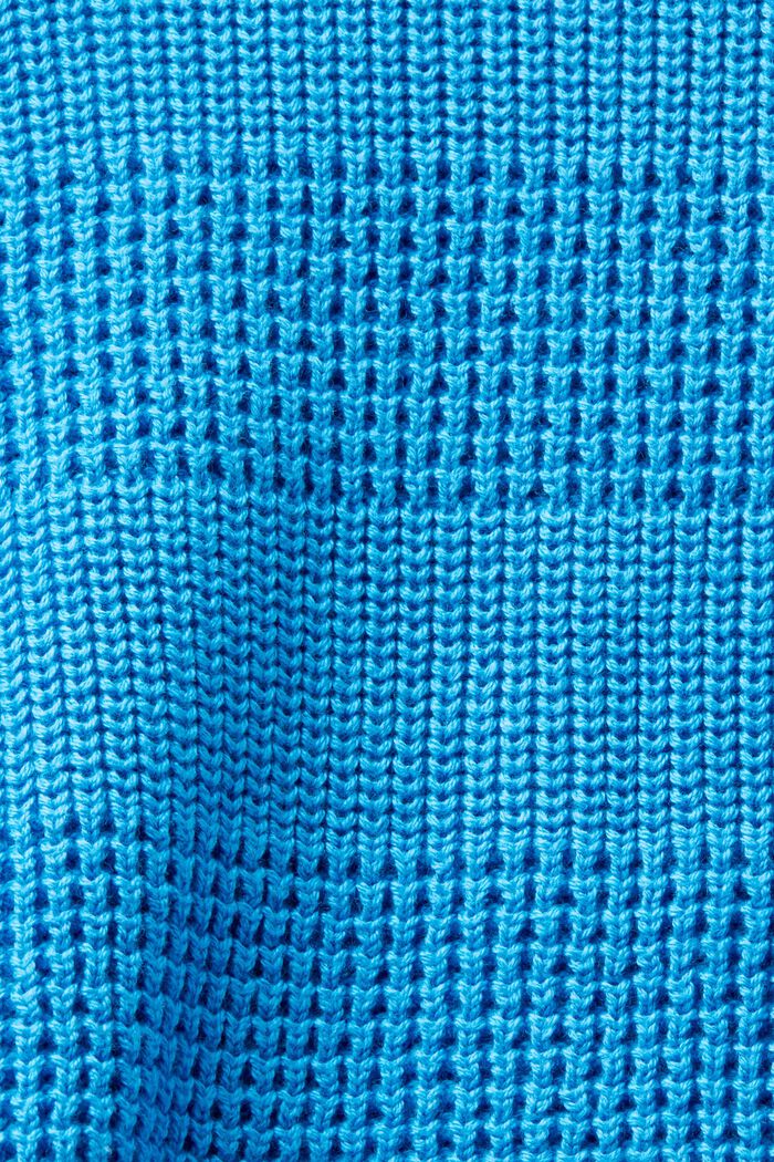 Fakturowany sweter z okrągłym dekoltem, BLUE, detail image number 5