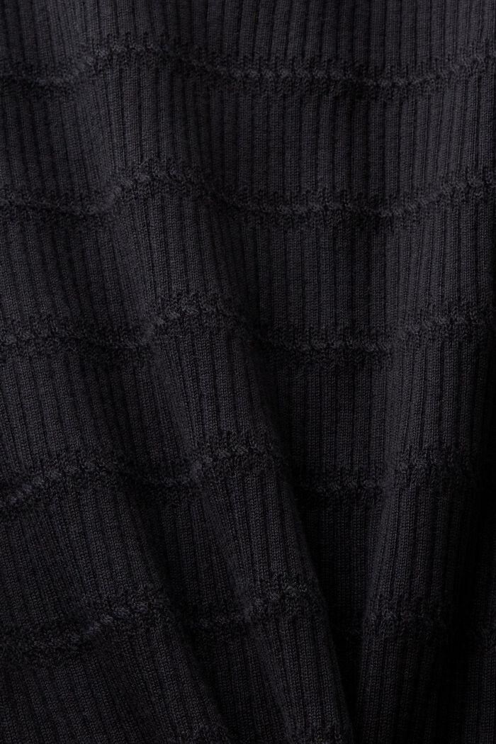 Sweter bez rękawów z dekoltem w serek, BLACK, detail image number 4