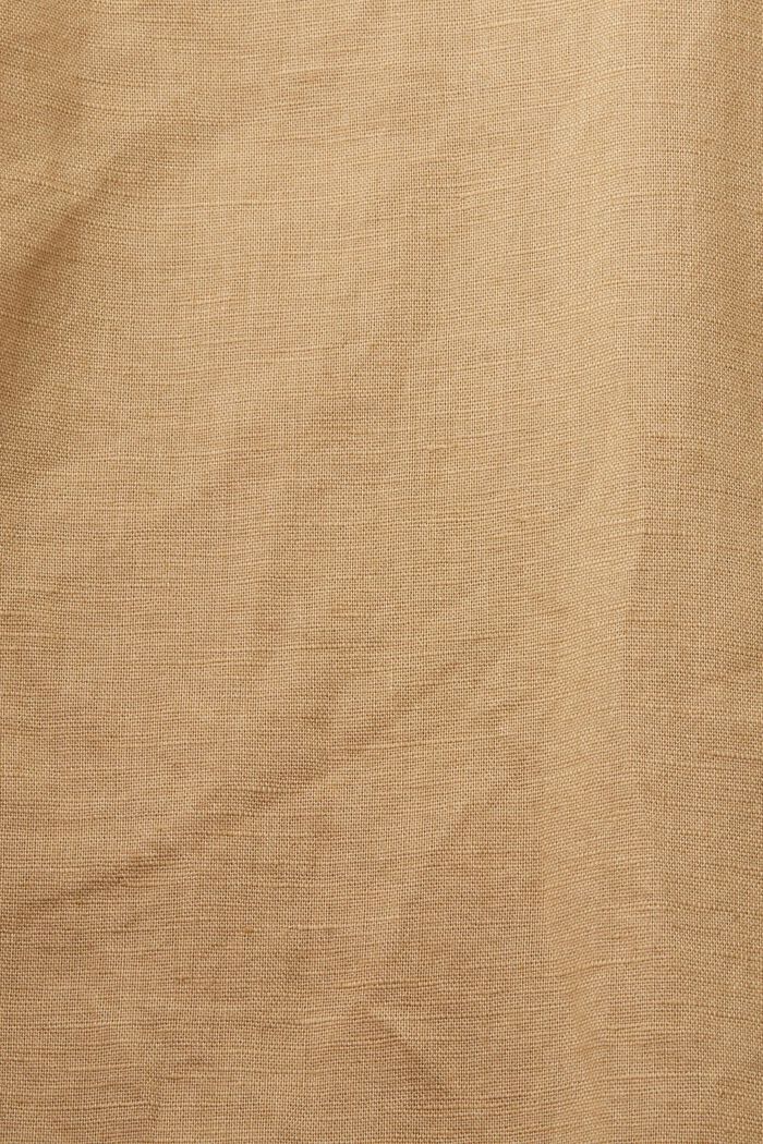Koszula z krótkim rękawem z mieszanki lnu i bawełny, BEIGE, detail image number 5