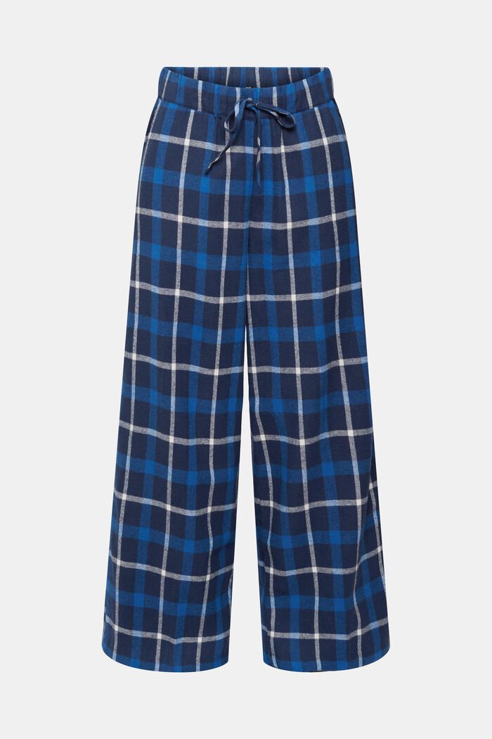 Kraciaste spodnie od piżamy z flaneli bawełnianej, INK, detail image number 2